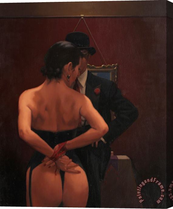 Jack Vettriano Scarlet Ribbons, Lovely Ribbons Stretched Canvas Print / Canvas Art
