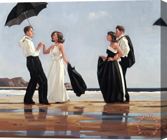 Jack Vettriano The Beach Collection Stretched Canvas Print / Canvas Art