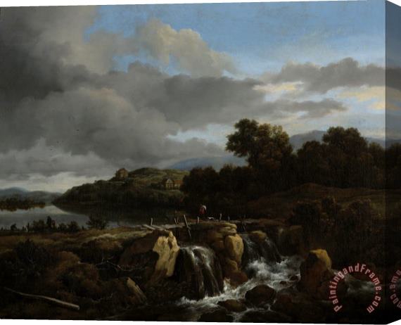 Jacob Isaacksz. van Ruisdael Landscape with Cascade Stretched Canvas Print / Canvas Art