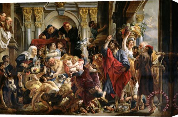 Jacob Jordaens Christ Driving the Merchants from the Temple Stretched Canvas Painting / Canvas Art