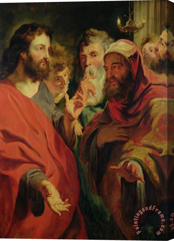 Jacob Jordaens Christ Instructing Nicodemus Stretched Canvas Painting / Canvas Art