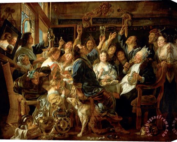 Jacob Jordaens The Feast of The Bean King Stretched Canvas Print / Canvas Art