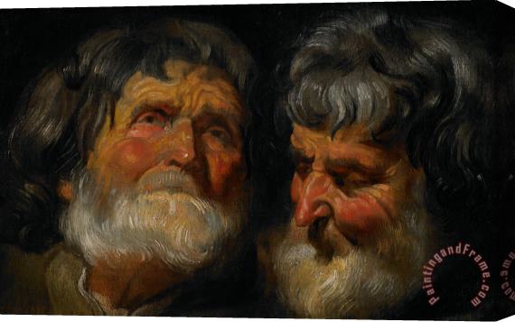 Jacob Jordaens Two Studies Of The Head Of An Old Man Stretched Canvas Painting / Canvas Art
