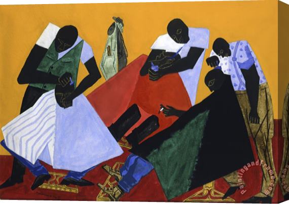 Jacob Lawrence Barber Shop Stretched Canvas Painting / Canvas Art