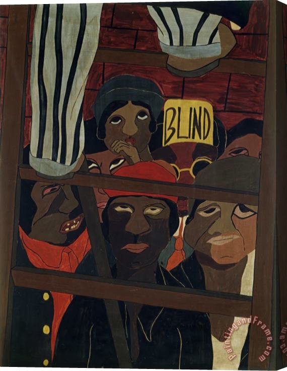 Jacob Lawrence Street Orator's Audience Stretched Canvas Print / Canvas Art