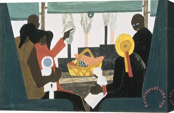 Jacob Lawrence The Migration Series, Panel No. 45: The Migrants Arrived in Pittsburgh, One of The Great Industrial Centers of The North. Stretched Canvas Painting / Canvas Art