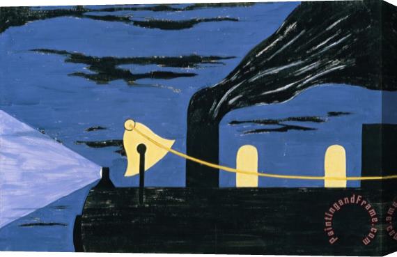 Jacob Lawrence The Migration Series, Panel No. 5: Migrants Were Advanced Passage on The Railroads, Paid for by Northern Industry. Northern Industry Was to Be Repaid  Stretched Canvas Print / Canvas Art
