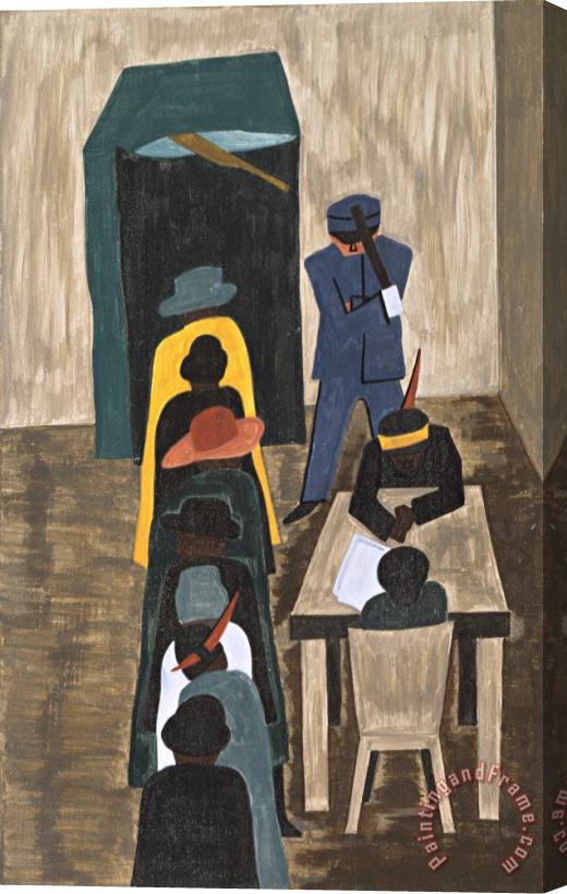 Jacob Lawrence The Migration Series, Panel No. 59: in The North They Had The Freedom to Vote Stretched Canvas Painting / Canvas Art
