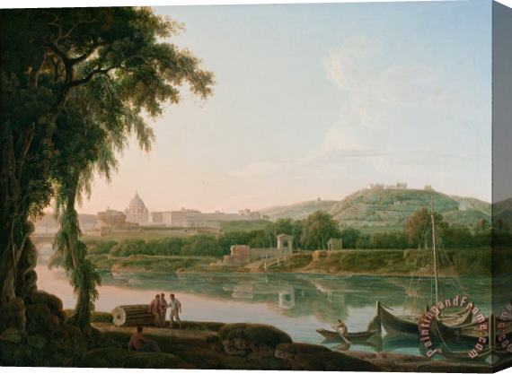 Jacob More A Distant View of Rome Across The Tiber Stretched Canvas Print / Canvas Art