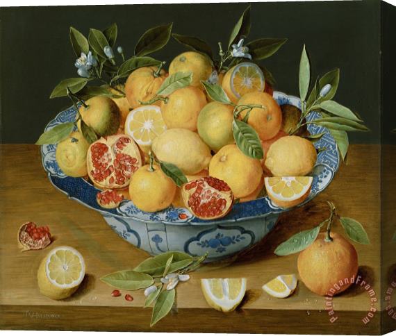 Jacob van Hulsdonck Still Life with Lemons, Oranges And a Pomegranate Stretched Canvas Print / Canvas Art