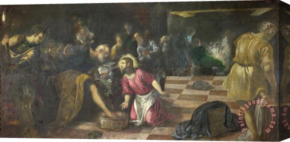 Jacopo Robusti Tintoretto Christ Washing The Feet of The Disciples Stretched Canvas Print / Canvas Art