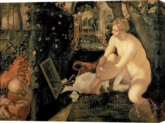 Jacopo Robusti Tintoretto Susanna Bathing Stretched Canvas Painting / Canvas Art