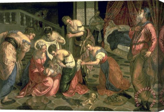 Jacopo Robusti Tintoretto The Birth of St. John The Baptist Stretched Canvas Print / Canvas Art