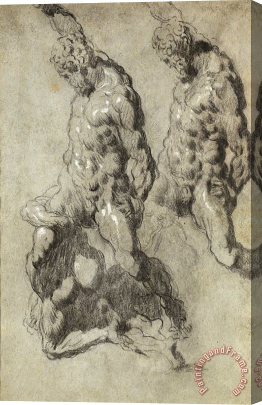 Jacopo Robusti Tintoretto Two Studies of Samson Slaying The Philistines Stretched Canvas Print / Canvas Art