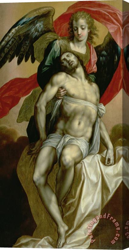 Jacques de Backer The Dead Christ Supported By An Angel Stretched Canvas Painting / Canvas Art