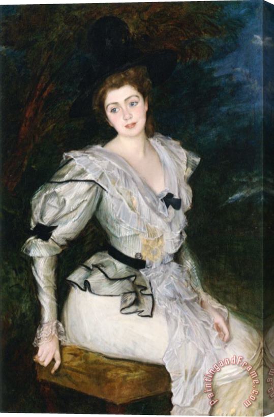 Jacques Emile Blanche Portrait of a Baronne in Louis Xvi Costume Stretched Canvas Print / Canvas Art
