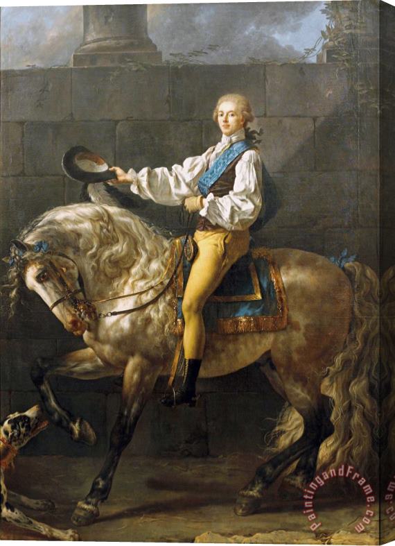 Jacques Louis David Equestrian Portrait of Stanislaw Kostka Potocki Stretched Canvas Painting / Canvas Art