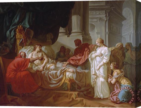 Jacques Louis David Erasistratus Discovers The Cause of Antiochus's Disease Stretched Canvas Print / Canvas Art