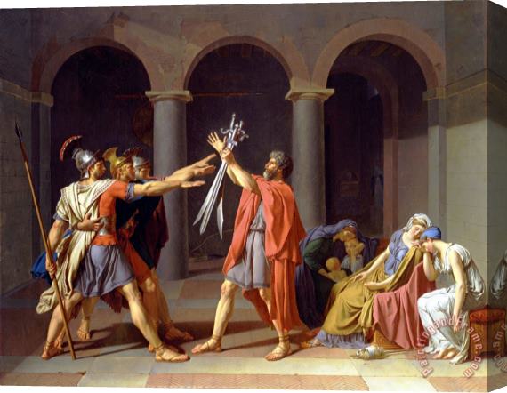 Jacques Louis David Oath of The Horatii Stretched Canvas Painting / Canvas Art