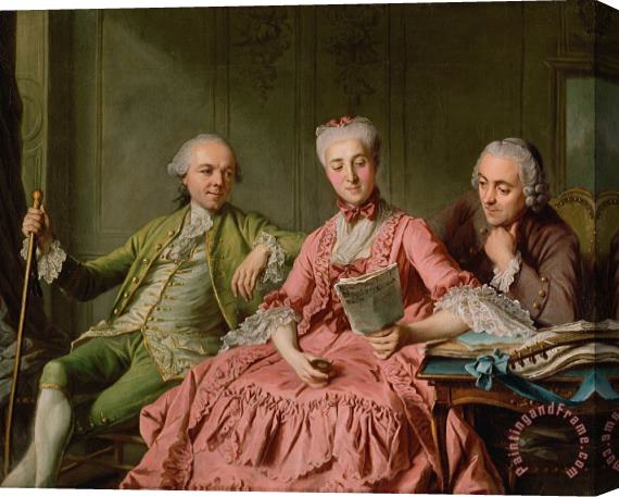 Jacques Wilbaut  Presumed Portrait of The Duc De Choiseul And Two Companions Stretched Canvas Painting / Canvas Art