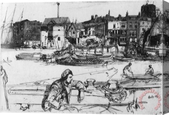 James Abbott McNeill Whistler Black Lion Wharf Stretched Canvas Print / Canvas Art