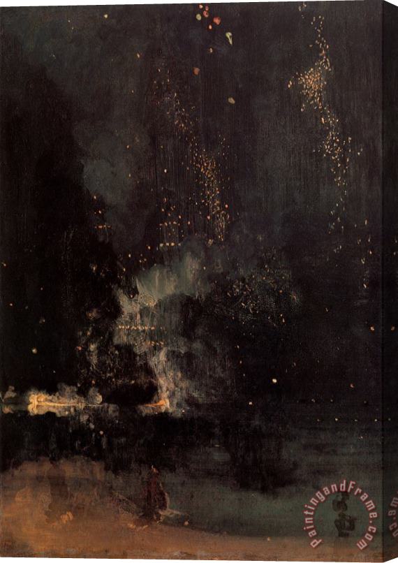 James Abbott McNeill Whistler Nocturne in Black And Gold The Falling Rocket Stretched Canvas Painting / Canvas Art