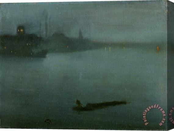 James Abbott McNeill Whistler Nocturne in Blue And Silver Stretched Canvas Painting / Canvas Art