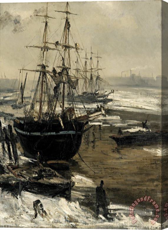 James Abbott McNeill Whistler The Thames in Ice Stretched Canvas Print / Canvas Art