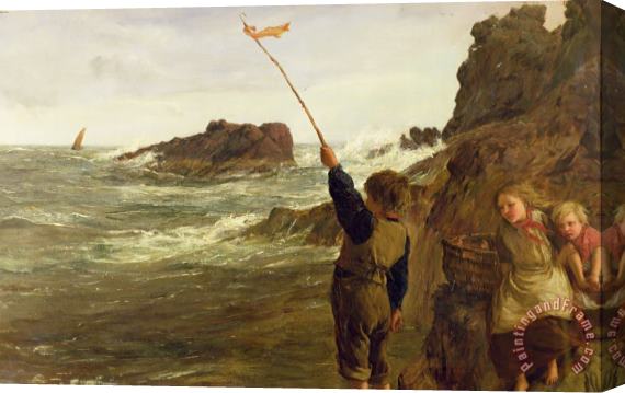 James Clarke Hook Caught by the Tide Stretched Canvas Print / Canvas Art