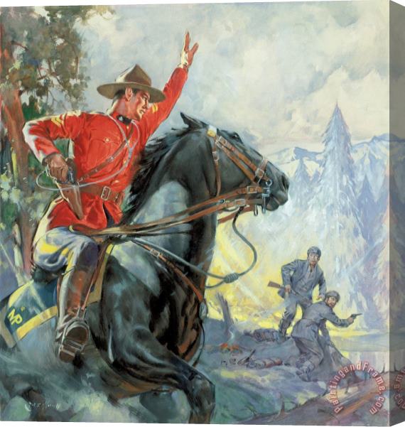 James Edwin McConnell Canadian Mounties Stretched Canvas Print / Canvas Art