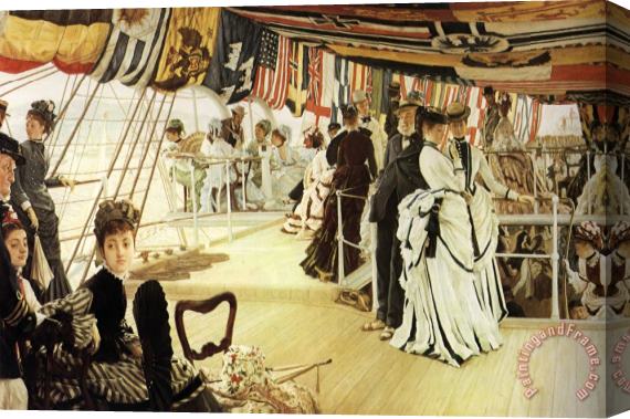 James Jacques Joseph Tissot The Ball on Shipboard Stretched Canvas Painting / Canvas Art