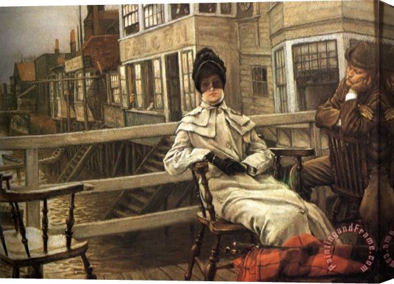 James Jacques Joseph Tissot Waiting for The Ferry Stretched Canvas Painting / Canvas Art