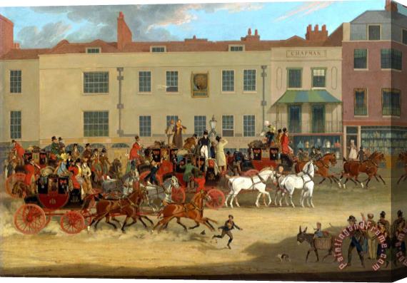 James Pollard North Country Mails at The Peacock, Islington Stretched Canvas Print / Canvas Art