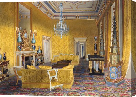 James Roberts Buckingham Palace The Yellow Drawing Room Stretched Canvas Print / Canvas Art