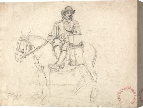 James Ward A Farmhand Riding Side Saddle, Carrying an Urn Stretched Canvas Print / Canvas Art