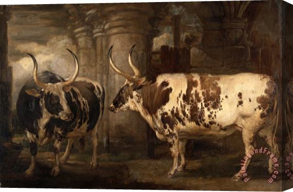 James Ward Portraits of Two Extraordinary Oxen, The Property of The Earl of Powis Stretched Canvas Painting / Canvas Art