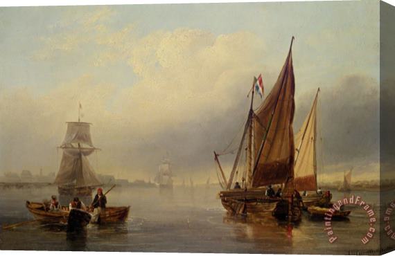 James Wilson Carmichael French Fishing Vessels Heading Out to Sea Stretched Canvas Painting / Canvas Art