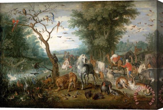 Jan Breughel Paradise Landscape with Animals Stretched Canvas Painting / Canvas Art