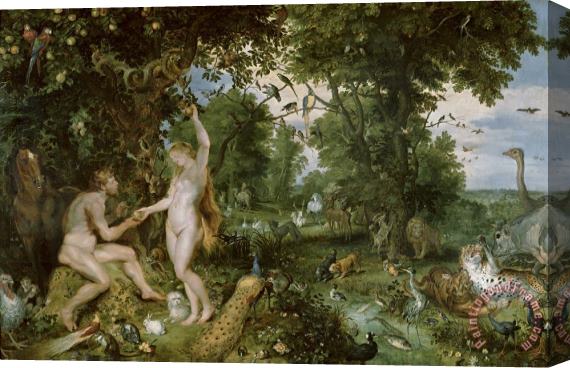 Jan Brueghel and Rubens The Garden of Eden with the Fall of Man Stretched Canvas Painting / Canvas Art