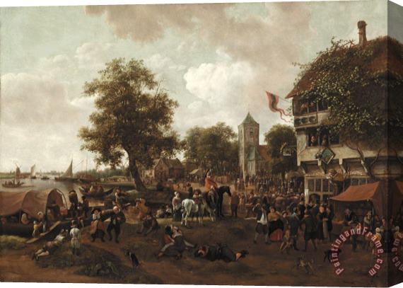 Jan Havicksz Steen The Fair at Oegstgeest Stretched Canvas Painting / Canvas Art
