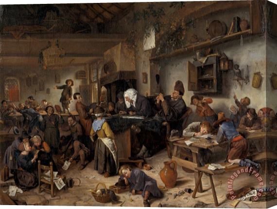 Jan Steen A School for Boys And Girls Stretched Canvas Painting / Canvas Art