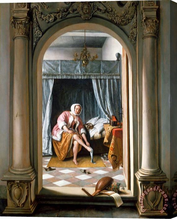 Jan Steen Woman at Her Toilet Stretched Canvas Painting / Canvas Art