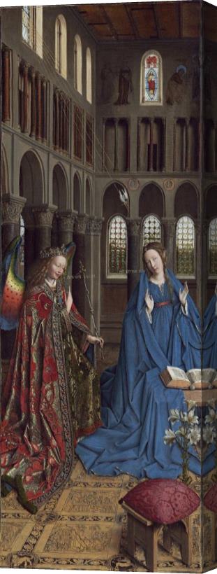 Jan van Eyck The Annunciation Stretched Canvas Painting / Canvas Art