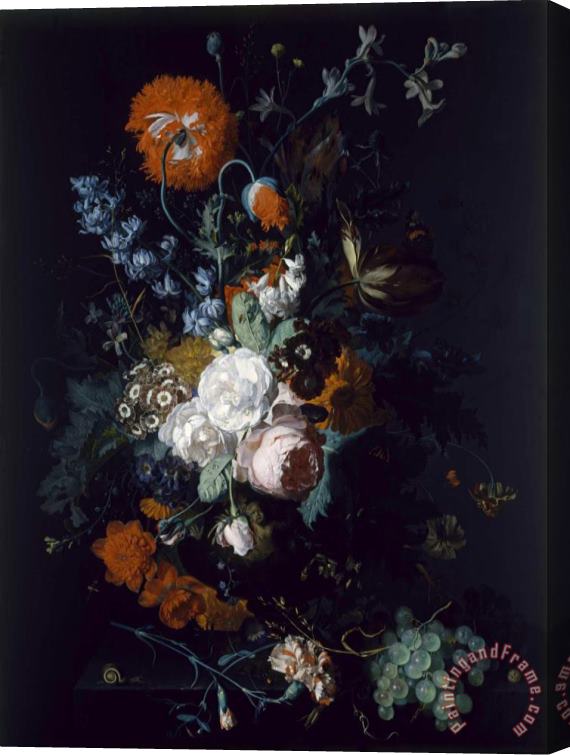 Jan van Huysum  Still Life of Flowers And Fruit Stretched Canvas Print / Canvas Art