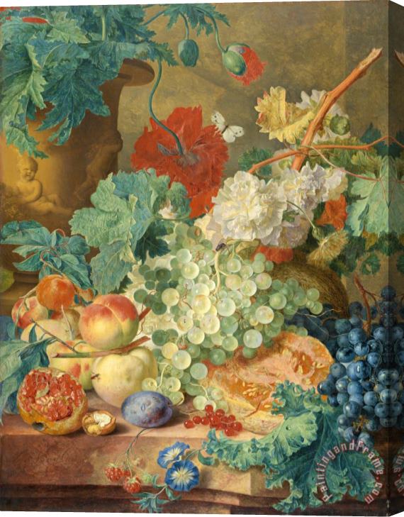 Jan Van Huysum Still Life with Flowers And Fruit Stretched Canvas Print / Canvas Art