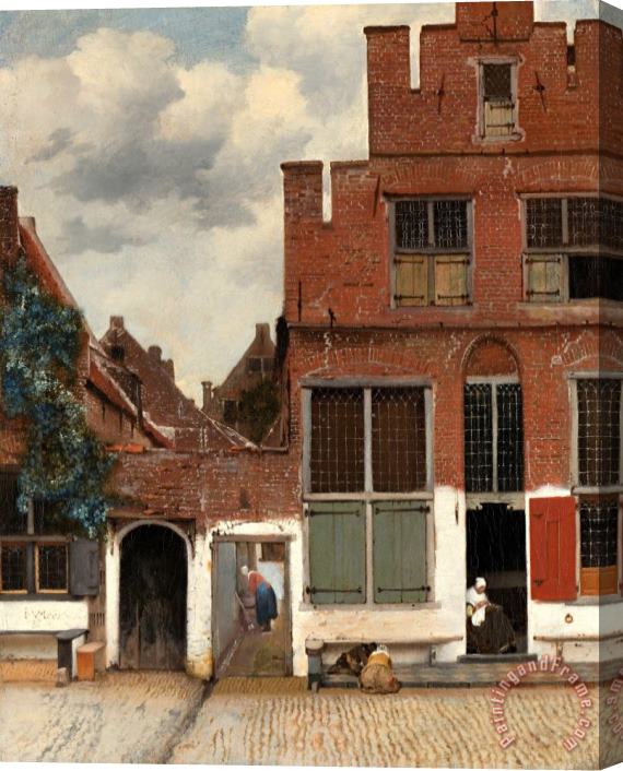 Jan Vermeer Gezicht Op Huizen in Delft, Bekend Als 'het Straatje' Stretched Canvas Painting / Canvas Art