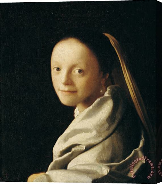 Jan Vermeer Portrait of a Young Woman Stretched Canvas Painting / Canvas Art