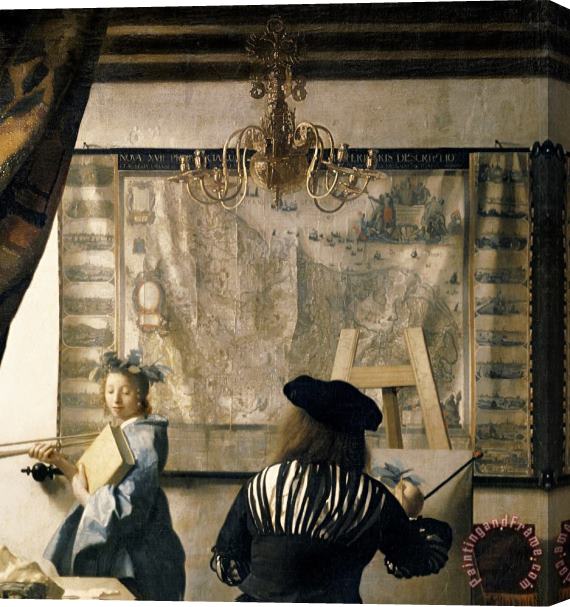 Jan Vermeer The Artist's Studio Stretched Canvas Painting / Canvas Art