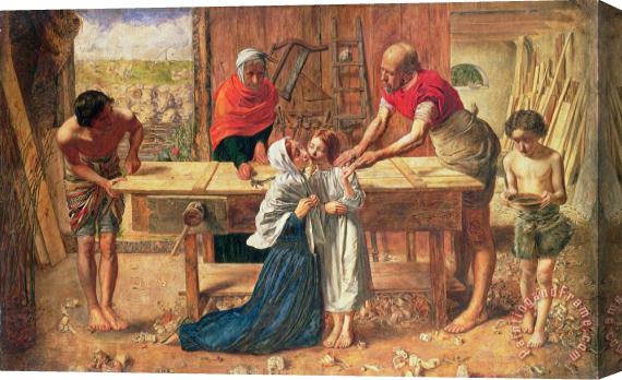 JE Millais and Rebecca Solomon Christ in the House of His Parents Stretched Canvas Print / Canvas Art