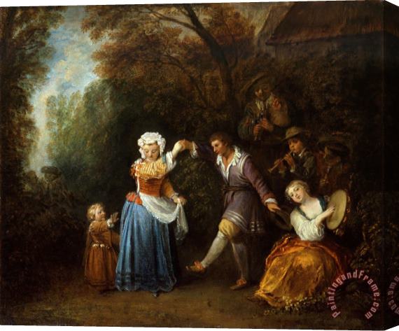 Jean Antoine Watteau The Country Dance Stretched Canvas Print / Canvas Art
